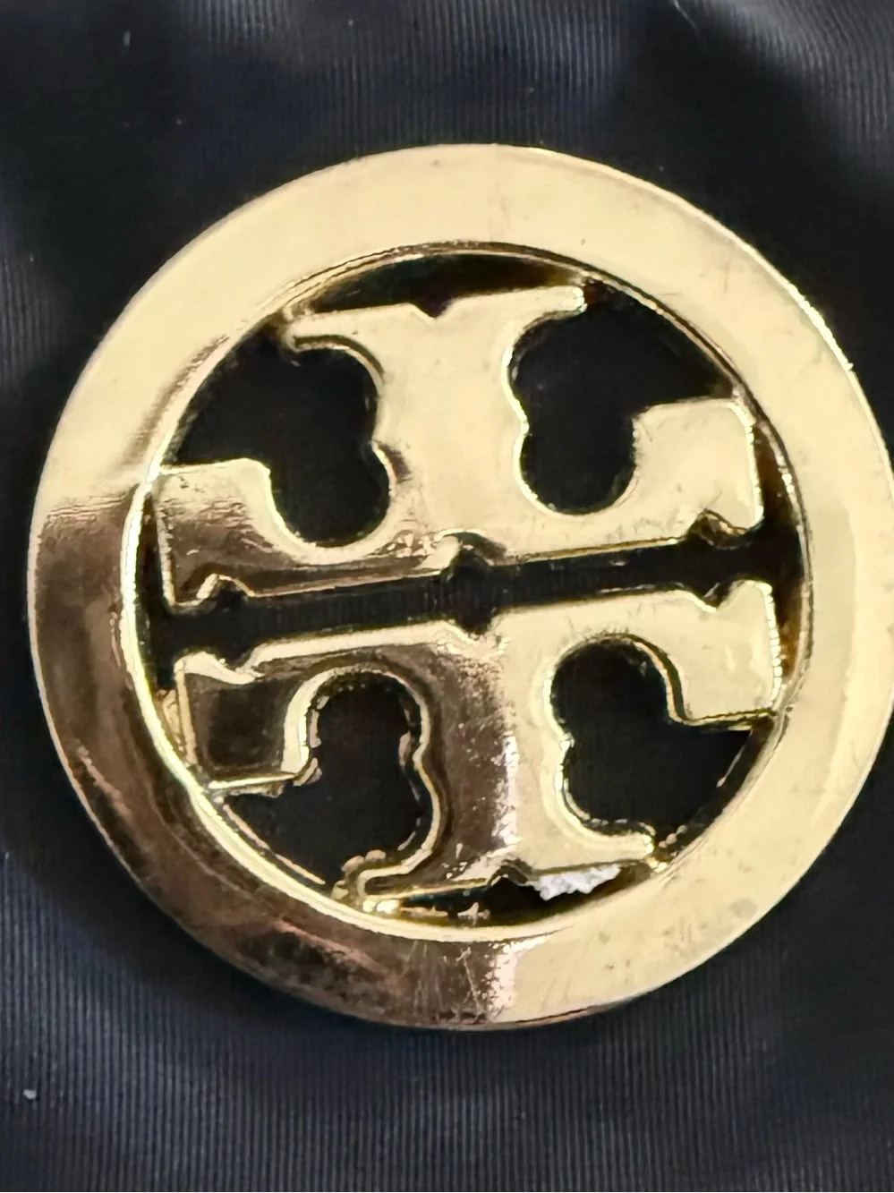 Tory Burch Black Nylon Convertible Shoulder Bag / Backpack With Gold Hardware